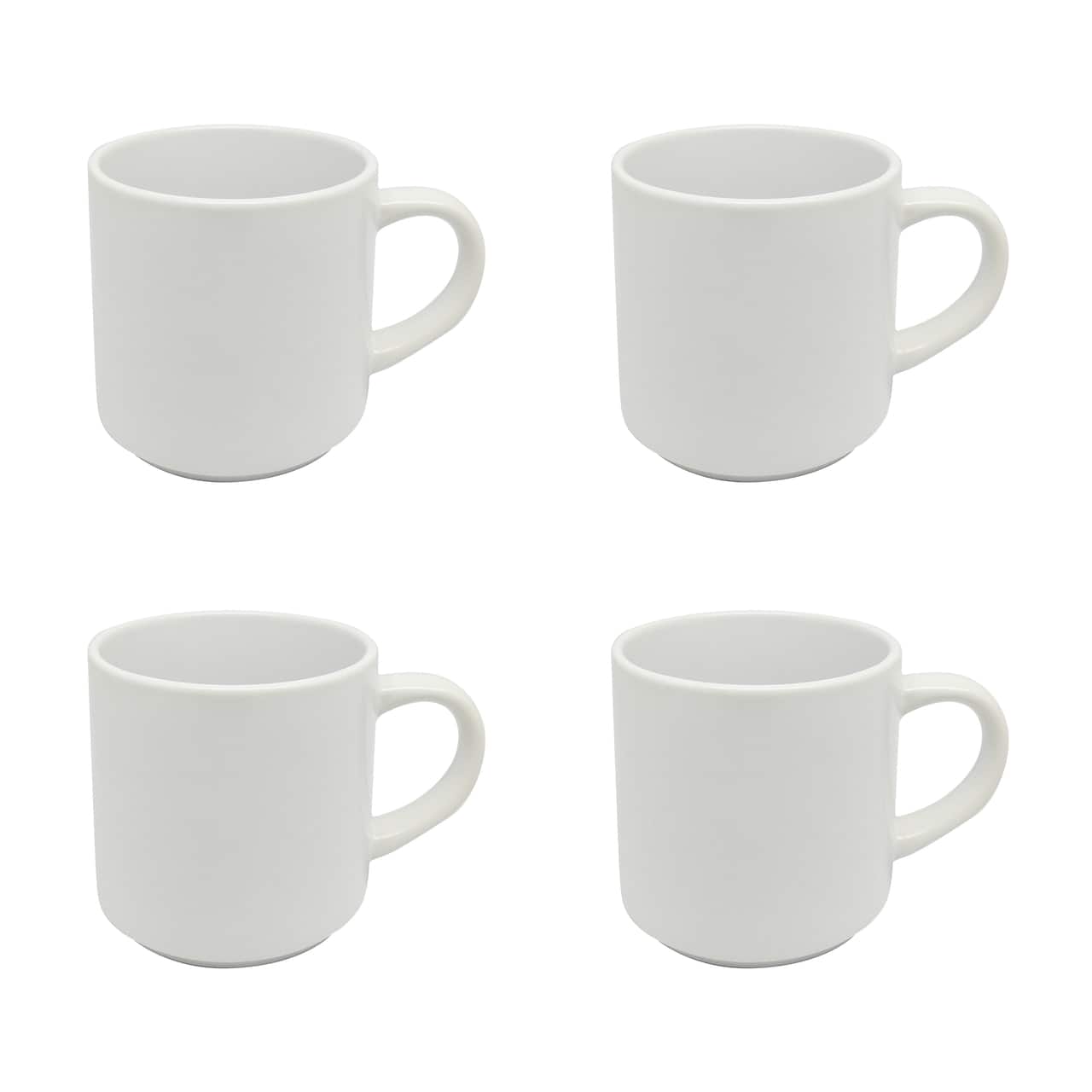 10oz. White Stackable Ceramic Sublimation Mugs, 4ct. by Make Market®